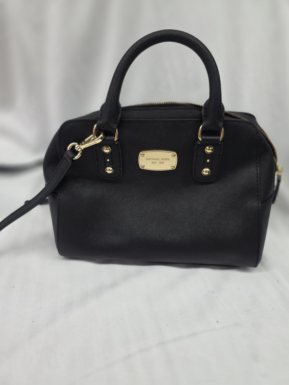 Michael Kors Black Saffiano Bag with Gold Hardware